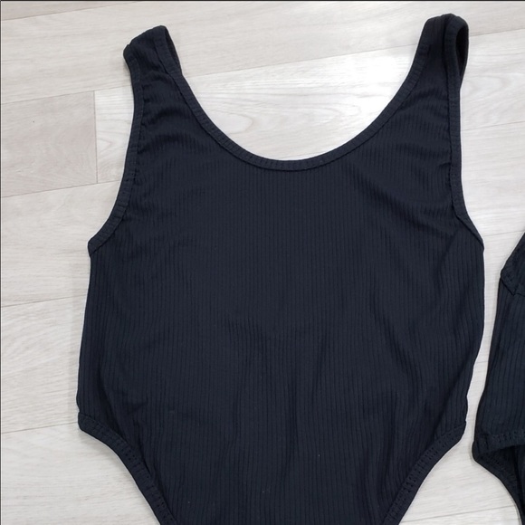 Iron Fist Black Ribbed Thong Bodysuit size Medium - Picture 3 of 6